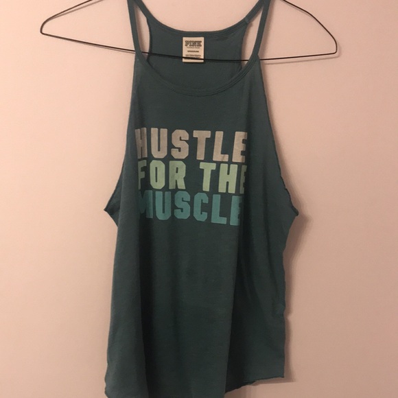 PINK - Victoria’s Secret Exercise Tank - ‘Hustle for the Muscle’. NWOT. - Picture 4 of 5